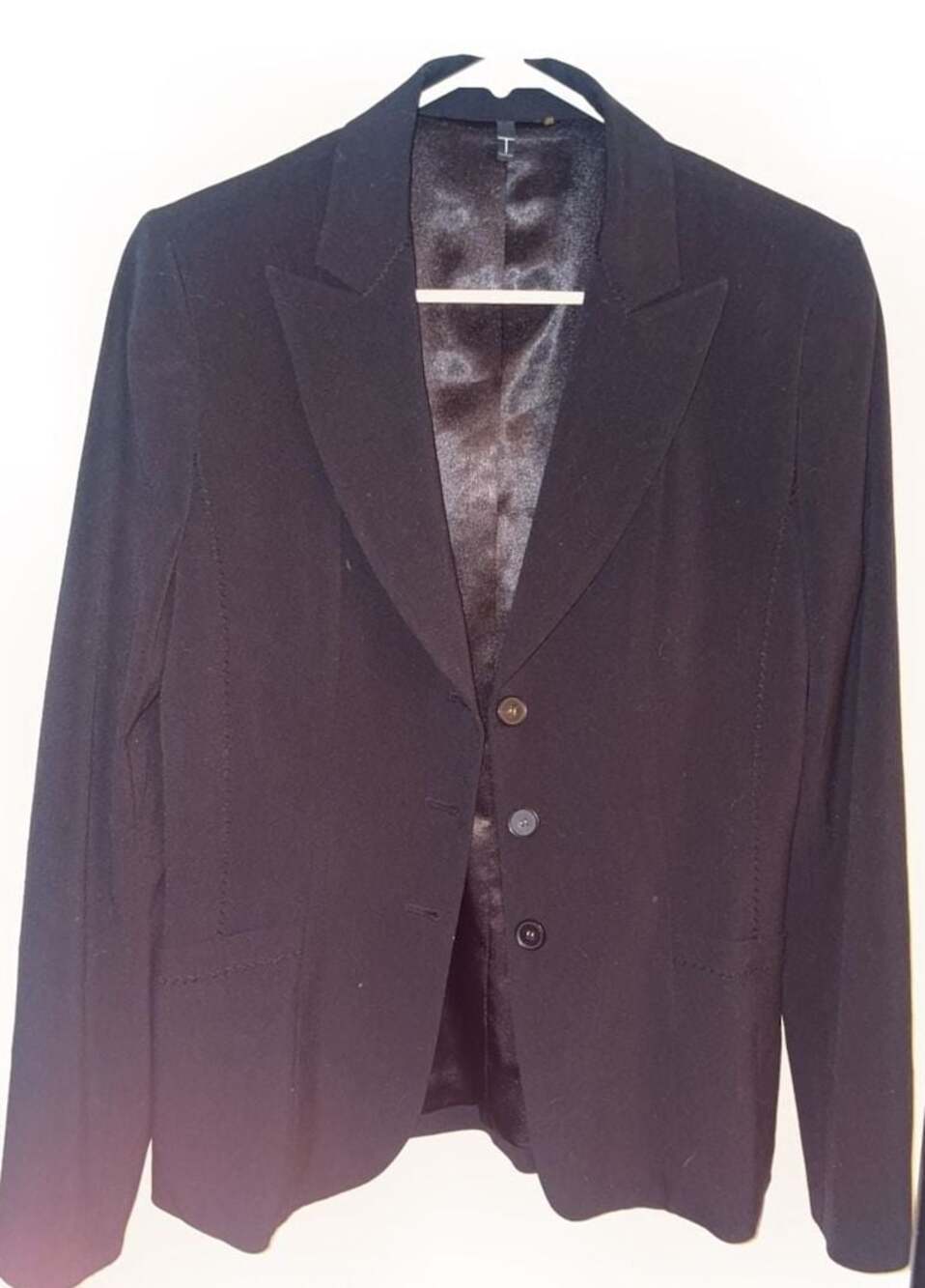 Tahari Three-Button Blazer Jacket Black